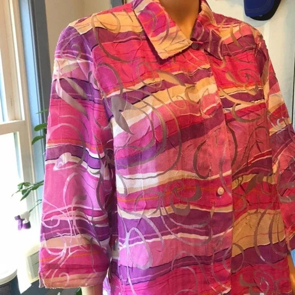 Women Buttons Dow Blouse Size L/Xl - Picture 4 of 4